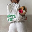 White Fox Boutique Sweat Set Offstage Hoodie + Shorts Glacier Grey Photo 1