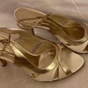 Bebe Italian Leather Gold Heels Photo 9