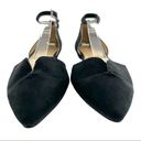 JustFab  (6.5) Meena Black faux Suede Pointed Toe Ankle Strap D’Orsay Flats Shoes Photo 6