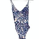 Victoria's Secret  Swimsuit Women's S Leopard Print One-Piece Blue Lace Up Back Photo 0