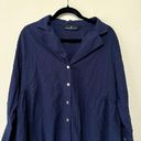 Tuckernuck  Pomander Place Womens Blouse Size M Button Up Collared Navy Texture Photo 1