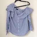 Bardot  Striped Asymmetric Striped Button Down Shirt Photo 1