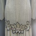 Oleg Cassini Vintage Ivory Black Tie by  Beaded Dress Photo 12