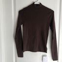 Commense Womens Knit Top‎ Size Medium Brown Long Sleeve Mock Neck Slim Fit NWT Photo 9