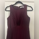 Halston Heritage HALSTON Syrah Sleeveless Pleated Dress with Flounce Detail Photo 3