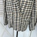 Free People  Luminary Plaid Flannel Oversized Blazer Neutral Tan Small Photo 8