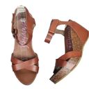 blowfish  Brown Faux Leather Cork Wedge Sandals Size 9 Photo 2