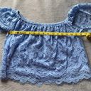 EXPRESS EUC  Light Blue Off the Shoulder Lace Top, Size Extra Small Photo 7