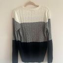 kim rogers NWT  M Colorblock Crew Neck Black White Sweater Photo 5