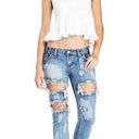 One Teaspoon  Trashed Freebirds in Cobain Skinny Jeans Distressed Size 25 Photo 0