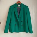 Boden Gabriella Ponte Blazer Jacket Size 10 Green Double Breasted Photo 1