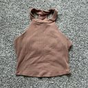 Alo Yoga Alo light brown ribbed crop halter top size XS Photo 1