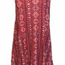 Pink Rose  Graphic Boho Trapeze Dress Size Medium Photo 1