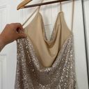 Divided  H&M NWOT champagne sequin halter mini dress. Photo 8