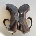 Frye  Brown Leather‎ Metallic Wedge Zip Up Backs Sandals Ankle Strap Size 7.5M Photo 5