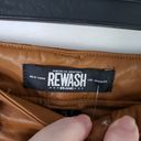 REWASH  Juniors' 11 Light Brown High Rise Vegan Leather Skinny Pants Cropped Photo 2