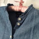 J.Crew button down pleated collar denim shirt, women size xs, 100% cotton Photo 7