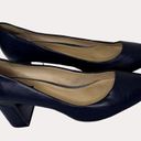 DKNY  Leather Block Heel Pointed Toe Pumps Shoes Navy Blue 41 US 10 am Photo 1