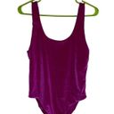 Cabana Del Sol  Pink Purple Fuchsia One Piece Velvet Bodysuit Size Large Womens Photo 3