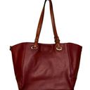 Krass&co NWT Authentic G.H. Bass &  Red and Orange Leather Tote Bag Made in USA Photo 0
