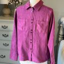 Relativity Vintage 90s Faux Suede Button Front Plum Top Long Sleeve Womens Small  Photo 2