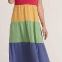 Marine layer 🆕 NWOT  Corinne Maxi Dress Rainbow Colorblock Sleeveless V Neck XS Photo 0