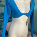 SKIMS Turquoise Longsleeve bikini Top Photo 1