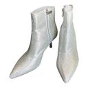 New Modatope Rhinestone Pointed Toe Ankle Boots Silver Sparkly Booties Size 8.5 Photo 6