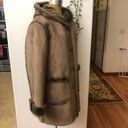 Dennis Basso Coat Reversible Faux Suede Fur Mink Brown Hooded Photo 2