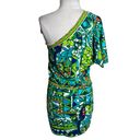 Trina Turk  Womens Medium Bali Hai One Shoulder Dress Short Swim Coverup XS Photo 1