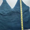 Olive & Oak Nordstrom  Ribbed Crochet Knit V-Neck Bralette Tank Blue Medium NEW Photo 4