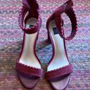 White House | Black Market  MAROON SUEDE BLOCK HEELS OPEN TOE Photo 1