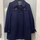 J.Crew  Women's Navy Blue Pea Wool Coat Winter Long Trench Sz 2 Photo 0