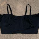 Cacique  Lightly Lined No-Wire Ruffle Off Shoulder Swim Bikini Top Black 26 Photo 3