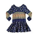 Free People  Women Size Small Bohemian Drop Waist Floral Blue Casual Dress Photo 1