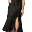 Bronx and Banco  Tiffany Lace/Ruffle Midi Dress in Black Size Medium Photo 0