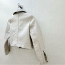 Abercrombie & Fitch  || Ivory Vegan Leather Moto Cropped Jacket XS Photo 5