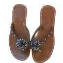 Vera Pelle Beaded Thong Sandals Photo 0