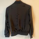 Hot Kiss  Women’s Black Silky Full Zip Bomber Jacket Size L Photo 1