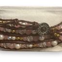 Victoria Emerson Rose Quartz And Pearl Leather Wrap Bracelet Photo 5