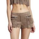 BCBG MaxAzria Weston Suede Fringe Shorts, Mocha, Size S Photo 1