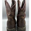 Justin Boots Justin Womens Boots 8.5 Western Justin Gypsy Steel Toe Work Leather Brown Pink Photo 3