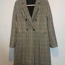 Banana Republic  Glenplaid Long Car Coat Black White Plaid Checks Double Breasted Photo 1