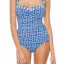 Tommy Bahama Women's  Blue White Halter One Piece Swimsuit Size 16 EUC #S-22 Photo 1