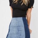 Free People  Two Tone Denim Mini Skirt Size 0 Photo 0