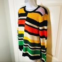 Nine West  Color Block Sweater Asymmetrical Hem Retro Black XS Photo 6