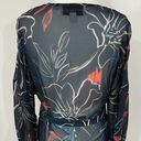 Stylestalker Floral Print Sheer Chiffon Bell Sleeve Wrap Blouse Navy Size Small Photo 9