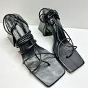 Wild Diva  Sandals Womens Size 9 Black Wraparound Square Toe Heels Photo 2