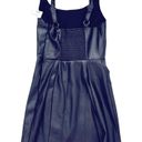 Aeropostale MWTS🍒 BLACK LEATHER MINI DRESS ADJUSTABLE STRAPS FRONT SLIT Photo 10