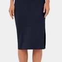 Halara NEW  Ribbed Knit High Waisted Crossover Side Split Bodycon Midi Skirt M Photo 0